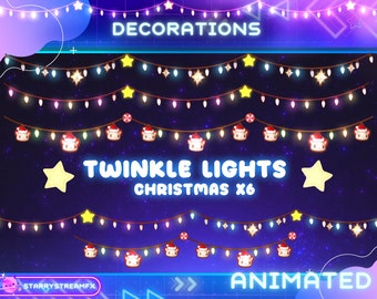 Animated Christmas Twinkle Lights Stream Overlay (WEBM)