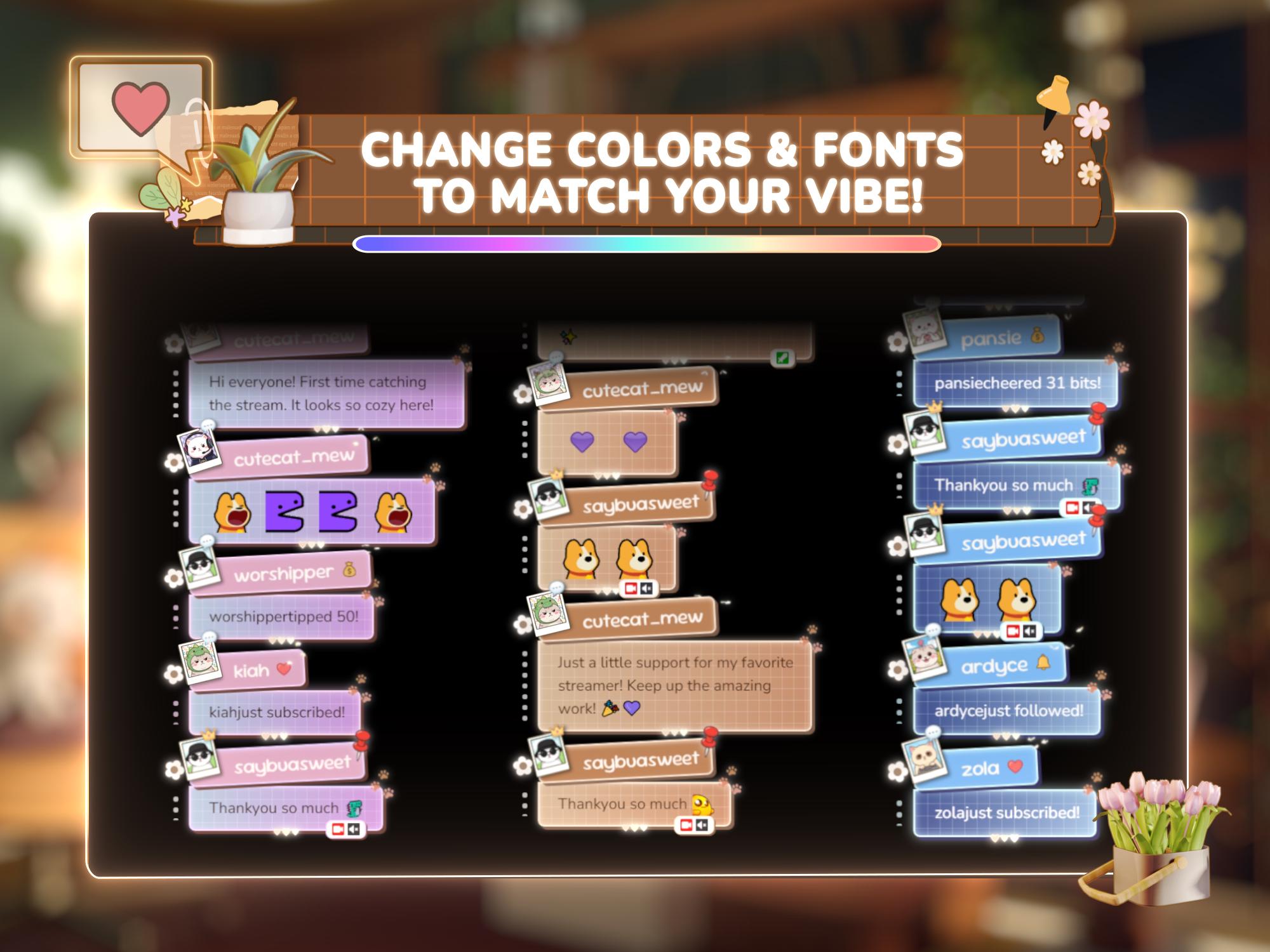 Cozy Stream Chat Widget | Scrapbook Cat Twitch Chat Overlay ...