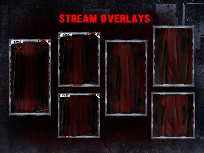 Animated Horror Stream Overlay Package: Black Room, Halloween Tiktok ...