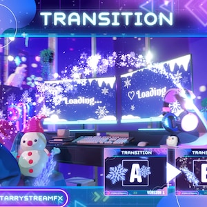 Stream Transition | Christmas Purple Transition | Stream | Animated Stream Transition | Winter stream | snow | Purple