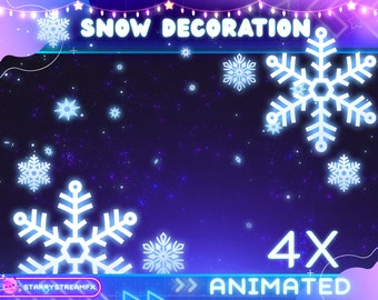 Animated Christmas Snow Stream Overlay: Twitch, Vtuber (Digital Download)