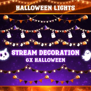 Halloween Ghost Lights Stream Overlay: Animated Twinkle Lights (Digital Download)