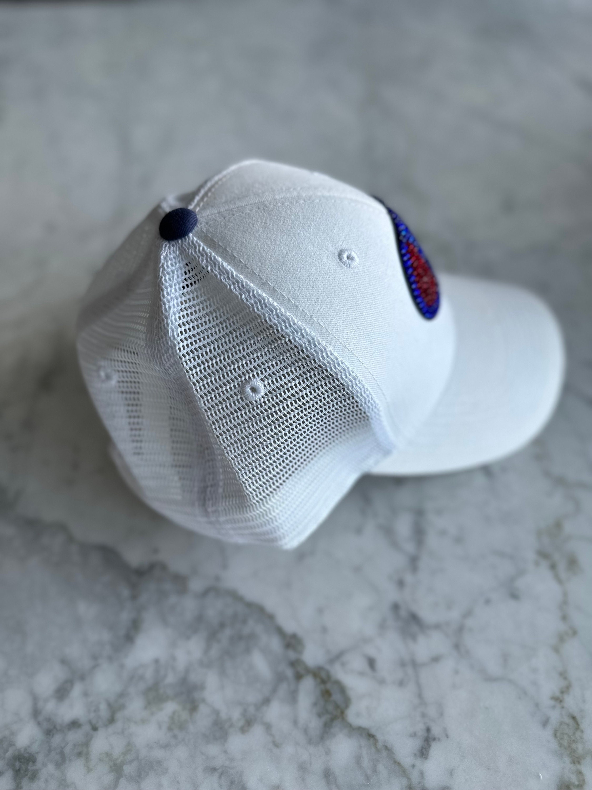 Bedazzled Champion Snapback Hat: Blue & Red Crystal  display picture 1