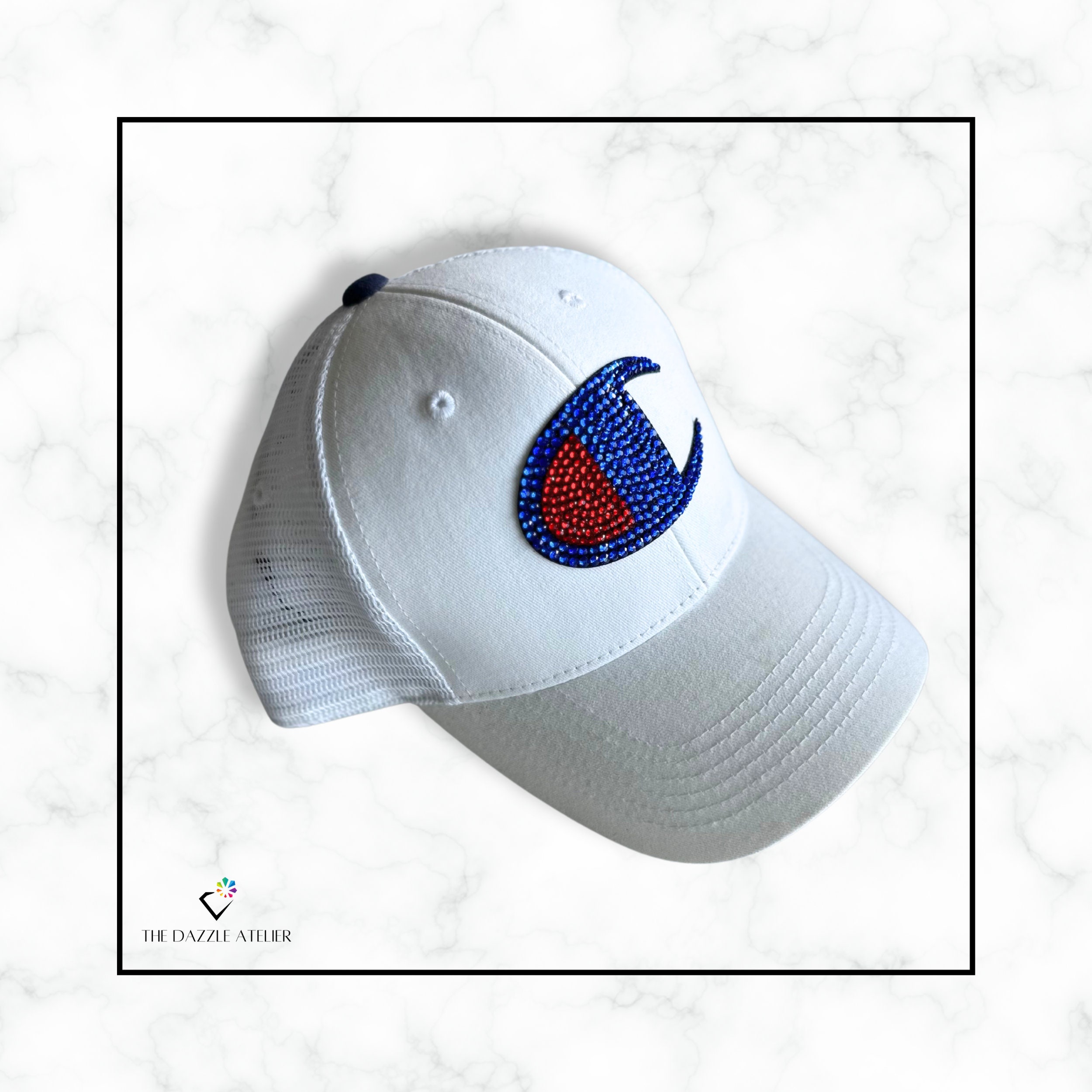 Bedazzled White Bling Champion hat Indiana Hoosiers Football National Champions 2025 Adidas  main image 3
