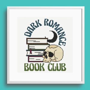 Dark Romance Book Club Cross Stitch Pattern, instant Download, pdf pattern Book Lover Gift Romantasy