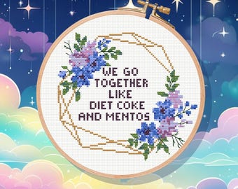 Diet Coke and Mentos Cross Stitch Pattern: Funny Snarky Design (PDF Pattern)