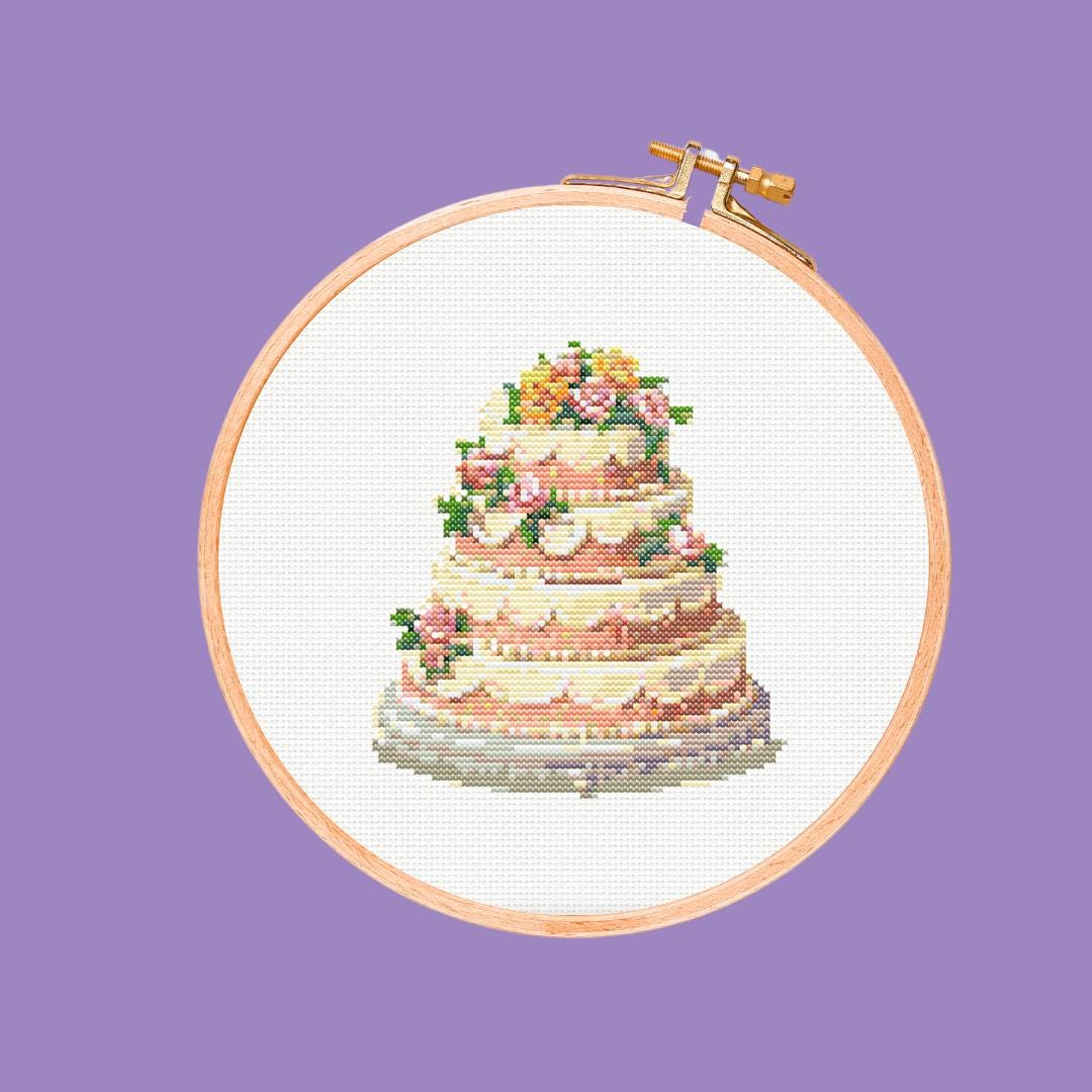 Wedding Cake Cross Stitch Pattern, Bakery, Cake, Sweet, Sugary, Instant ...