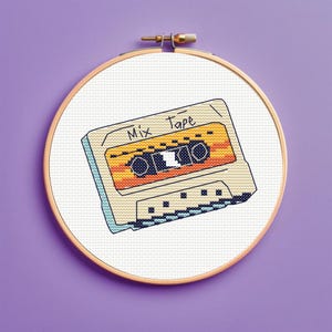 Mix tape-kruissteekpatroon, direct downloaden, pdf-patroon