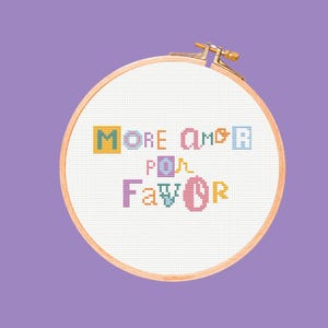 More Amor Por Favor Cross Stitch Pattern: Beginner DIY Decor (PDF Pattern)