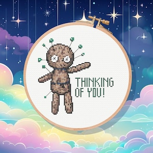 Thinking of Voodoo Cross Stitch Pattern, instant Download, pdf pattern