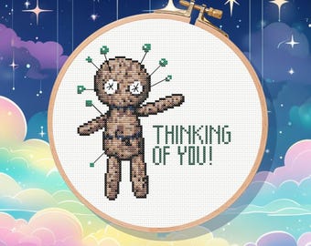Thinking of Voodoo Cross Stitch Pattern, instant Download, pdf pattern