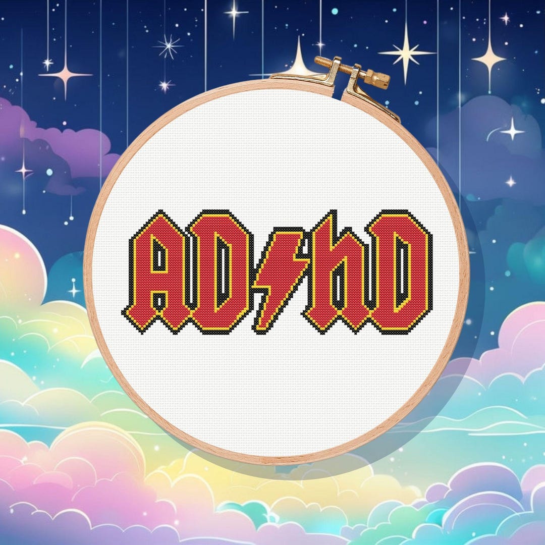 ADHD Rocks Cross Stitch Pattern Pdf Instant Download, Neurodiversity ...