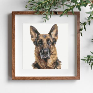 German Shepherd Portrait Cross Stitch Pattern Downloadable PDF