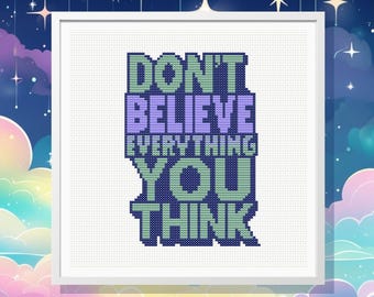 Funny Cross Stitch Pattern: Overthinker Mental Health (PDF Pattern)