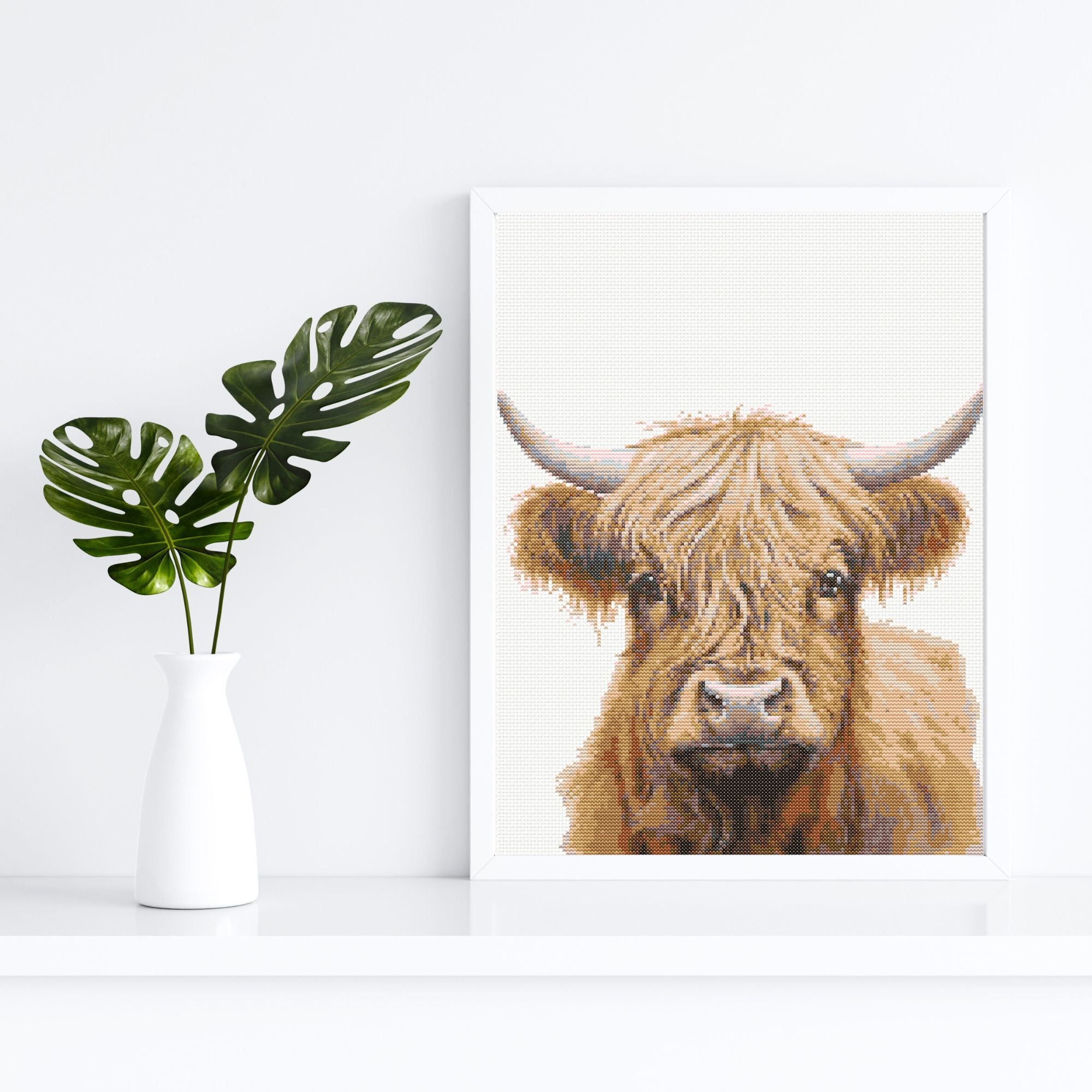 Rustic Highland Cow Cross Stitch Pattern Downloadable PDF Etsy