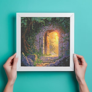 Enchanting Magical Doorway Full Coverage cross stitching pattern with chart DIY stitching