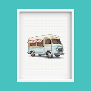 Vintage Food Truck DIY Cross Stitch Pattern PDF Download
