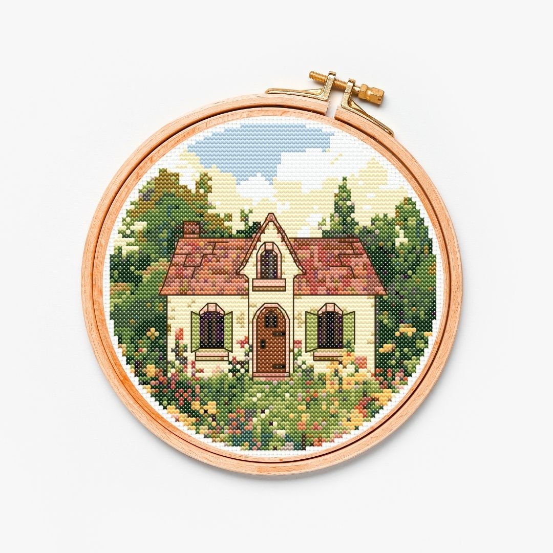 Country Cottage Cross Stitch Pattern, Pdf, Instant Download, Lighthouse ...