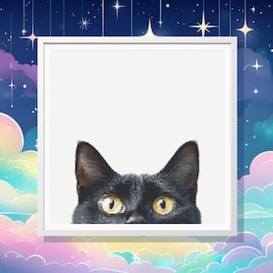 Peekaboo Kitty Portrait Kreuzstich Muster PDF-Datei zum Herunterladen