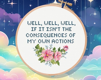 Snarky Consequences Cross Stitch Pattern: Funny Beginner Design (PDF Pattern)