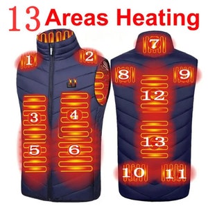 Chaleco calefactable para hombre y mujer, chaleco calefactable de invierno,  chaqueta con cremallera calefactora, ligero, USB, eléctrico