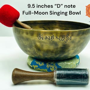9,5&quot; D OPMERKING volle maan nacht klankschaal | Diepe helende geluidstrillingen | Handgemaakte Tibetaanse volle maan schaal | Meditatie en chakra healing schaal