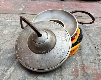 Authentic 3.25-Inches Professionally Tuned Tingsha Bell for Healing and Sound Immersion from Nepal. Tibetan Healing Chime Cymbals for Yoga.