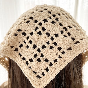 Crochet Hearts Triangle Shawl Pattern: Lace Bandana Scarf (PDF Pattern)