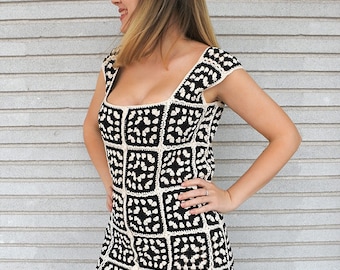 Crochet Granny Square Dress Pattern – Cotton Summer Dress (PDF Pattern)