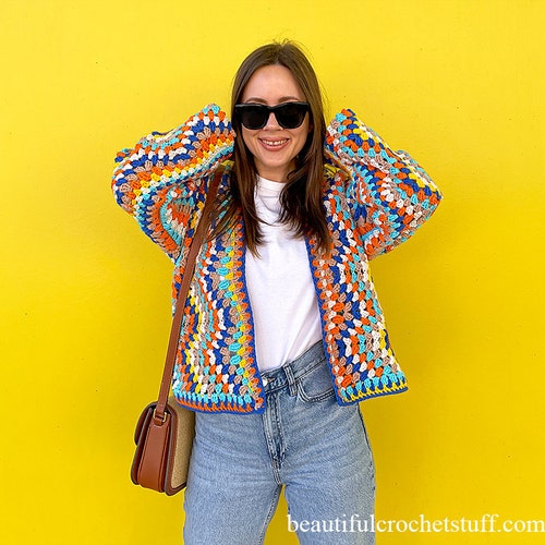 Crochet Chevron Cardigan PDF Pattern: Crochet Striped