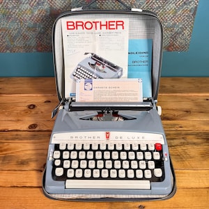 Brother Deluxe Blue Typewriter - Etsy