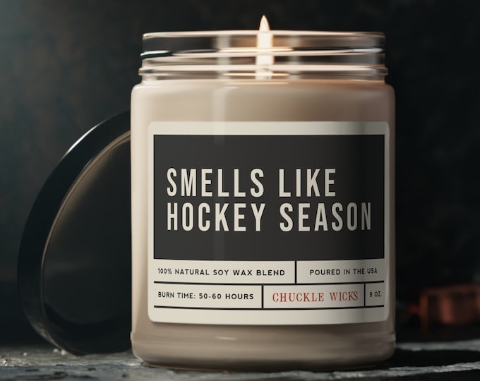 Smells Like Hockey Season Soy Candle - 9oz Hockey Fan Gift