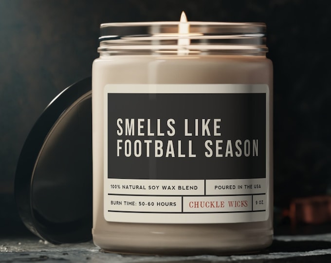 Football Season Scented Soy Candle: Game Day Decor, 9oz