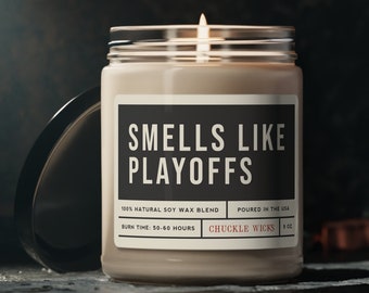 Świeca zapachowa Smells Like Playoffs: 9 uncji zapachowej świecy woskowej z soi