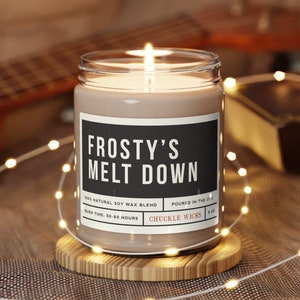 Frosty&#39;s Melt Down Soy Candle: Christmas Holiday Decor, 9oz