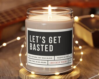 Let's Get Basted - Scented Soy Candle, 9oz, Funny Thanksgiving Candle, Thanksgiving Table Decor, Thanksgiving Friend Gift