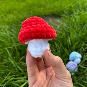 Mini crochet fidget mushroom