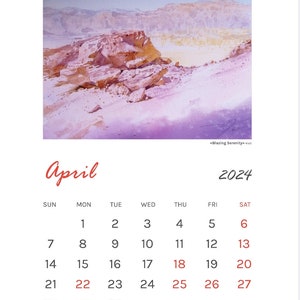 Art Calendar 2024 with watercolor paintings by the artist Alexandr Zibin Jr. My wonderful Israel wish Israel's holiday days. For Israelis. image 5