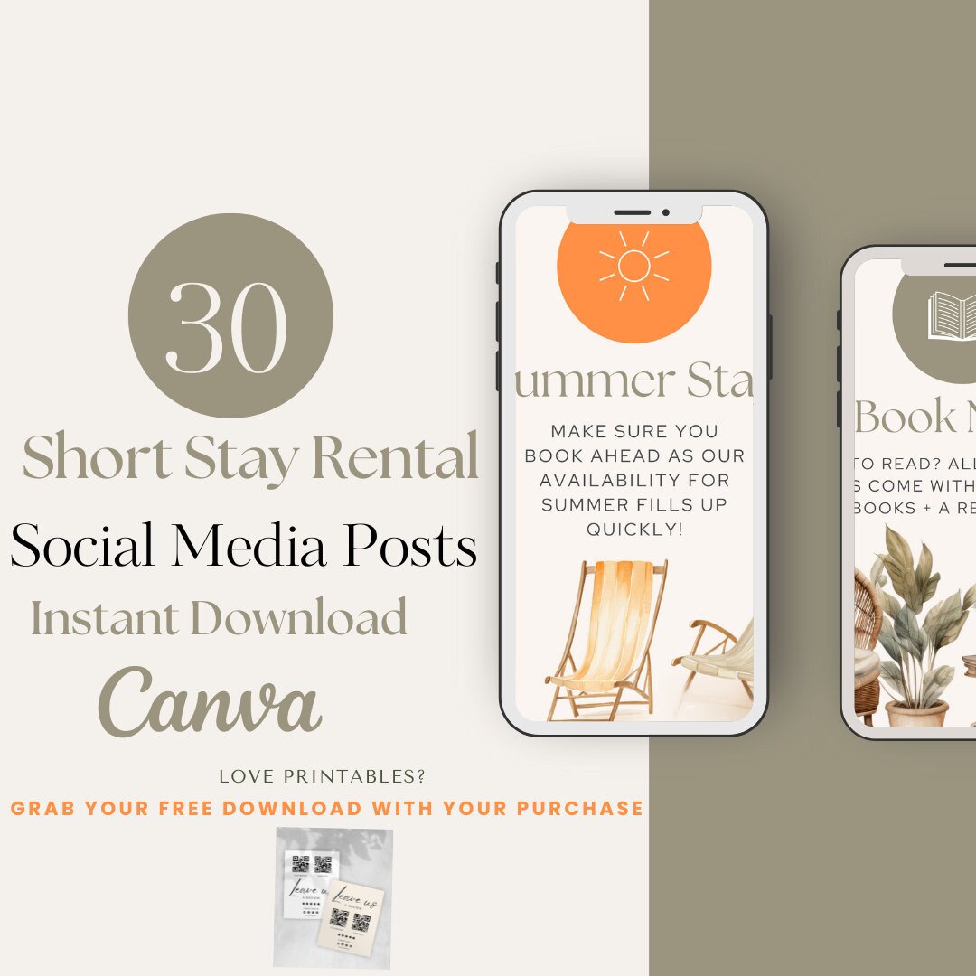 30 Editable Social Media Posts for Short-term Rentals | Instant ...