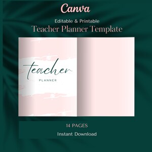 Editable and Printable Digital Teacher Planner Template | Instant Download |  & Colorful Planner