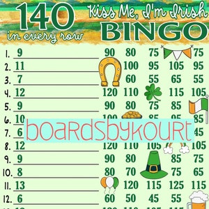 140 wta bingo board