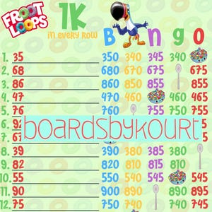 1K wta bingo board
