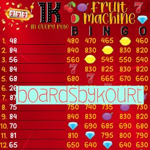 1K wta bingo board