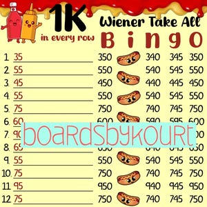 1K wta bingo board