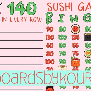 140 wta bingo board