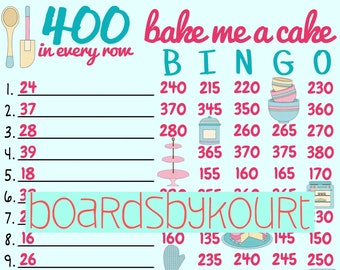 400 wta bingo board