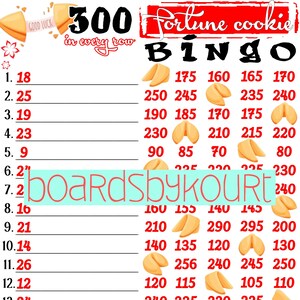 300 wta bingo board