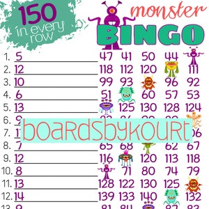 150 wta bingo board