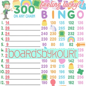 300 wta bingo board