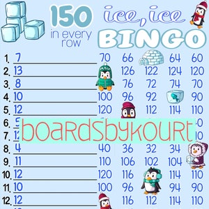 150 wta bingo board